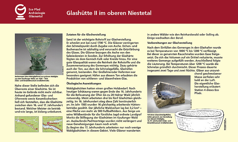 Tafel "Glashütte II im oberen Niestetal"