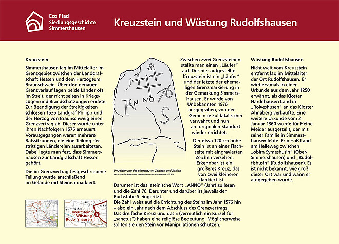 Tafel "Kreuzstein und Wüstung Rudolfshausen"