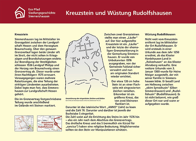 Tafel "Kreuzstein und Wüstung Rudolfshausen"