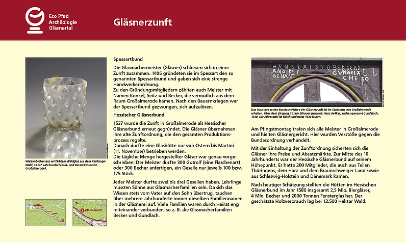 Tafel "Gläsnerzunft" Tafel "Gläsnerzunft"