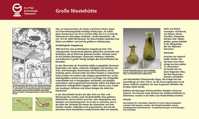 Tafel "Große Niestehütte" Tafel "Große Niestehütte"