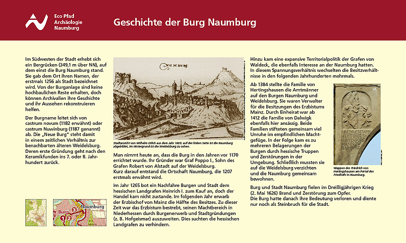 Tafel Geschichte der Burg Naumburg