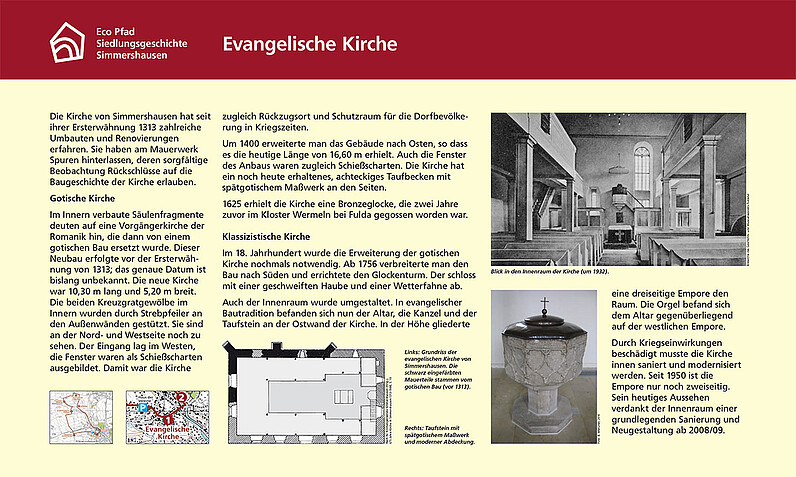 Tafel "Evangelische Kirche"