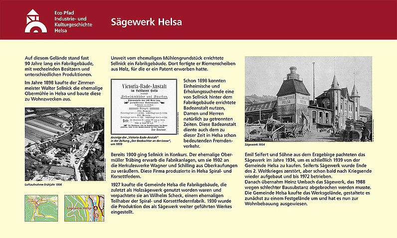 Tafel "Sägewerk Helsa" Tafel "Sägewerk Helsa"
