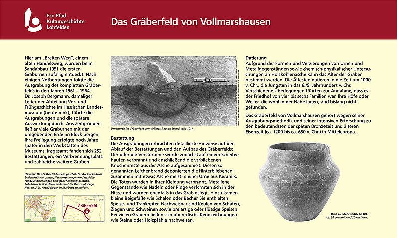 Tafel "Das Gräberfeld von Vollmarshausen"