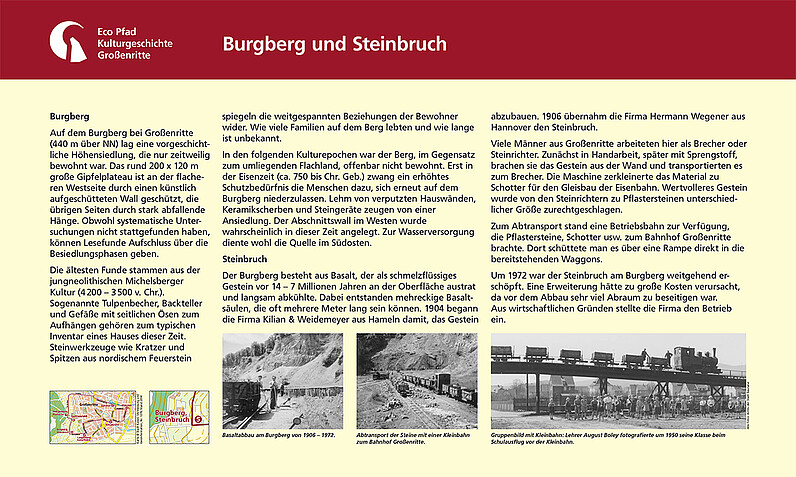 Tafel "Burgberg und Steinbruch"