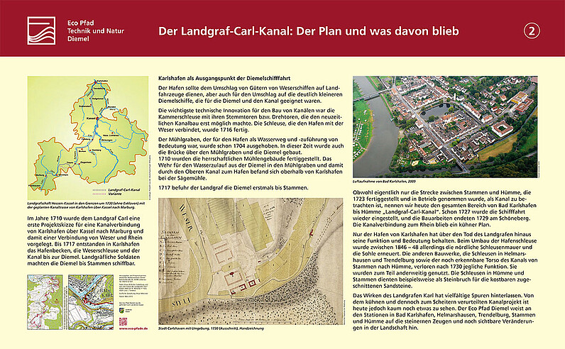 Tafel "Der Landgraf-Carl-Kanal: Der Plan und was davon blieb"