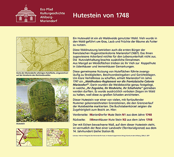 Tafel "Hutestein"