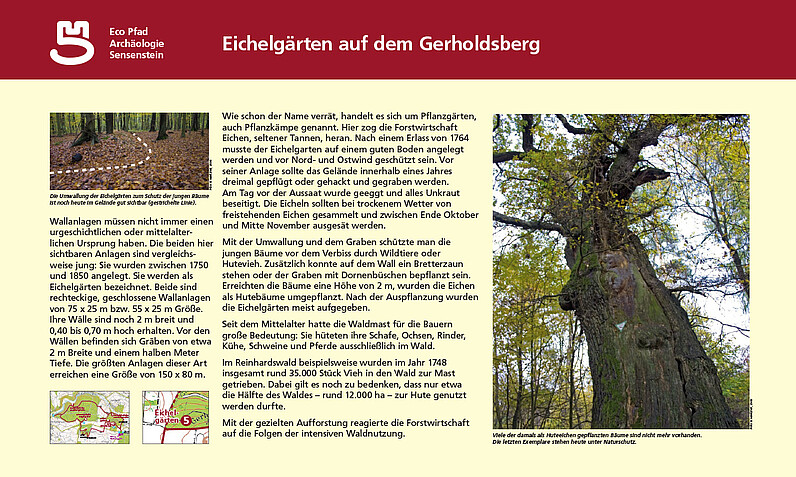 Tafel "Eichelgärten auf dem Gerholdsberg" Tafel "Eichelgärten auf dem Gerholdsberg"