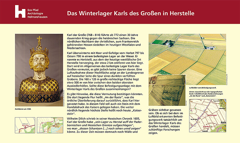 Das Winterlager Karls des Großen in Herstelle Tafel "Das Winterlager Karls des Großen in Herstelle"