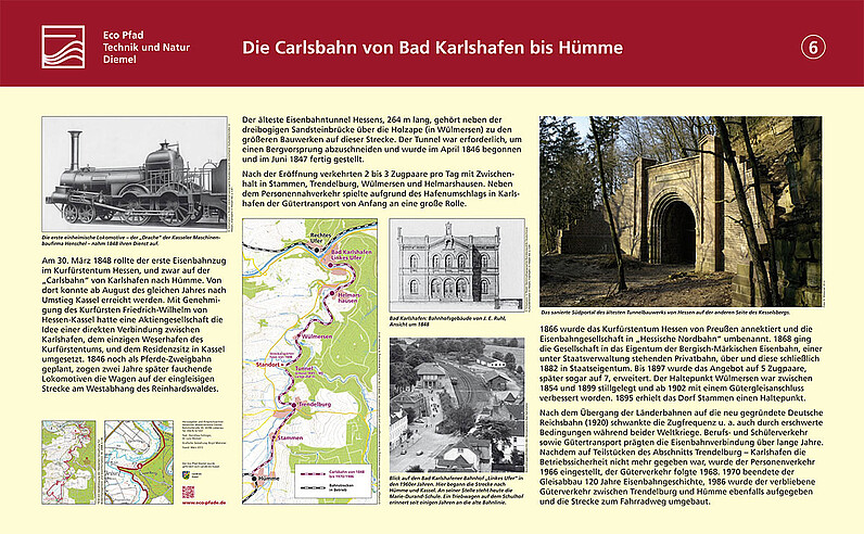 Tafel "Die Carlsbahn von Bad Karlshafen bis Hümme"