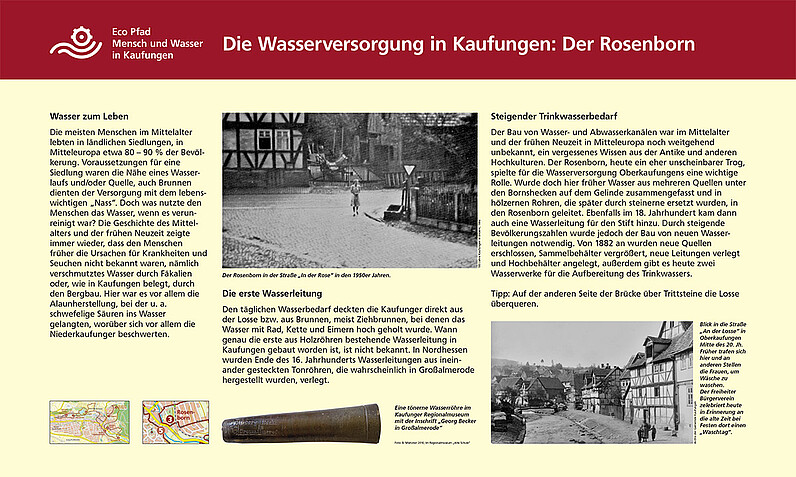 Tafel "Die Wasserversorgung in Kaufungen: Der Rosenborn"