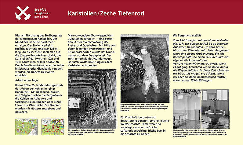 Tafel Karlstollen / Zeche Tiefenrod