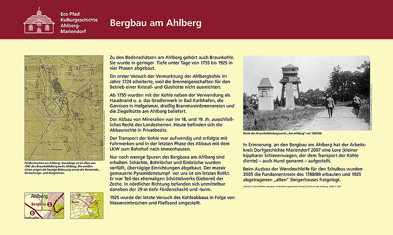 Tafel "Bergbau am Ahlberg"
