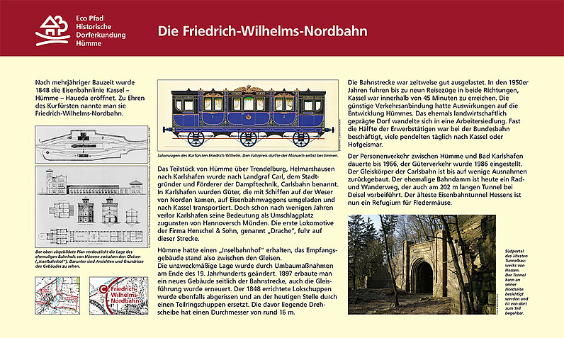Tafel "Die Friedrich-Wilhelms-Nordbahn" 