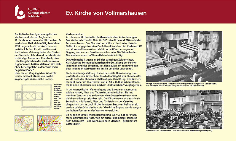 Tafel "Ev. Kirche von Vollmarshausen"