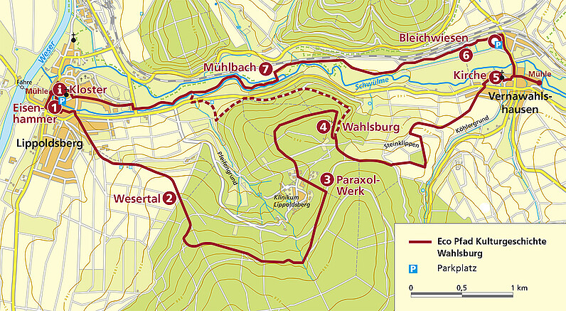 Karte Eco Pfad Kulturgeschichte Wahlsburg