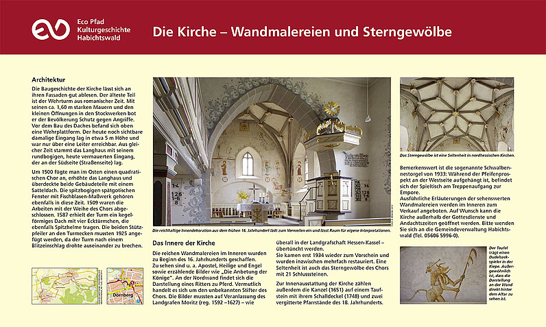 Die Kirche von Dörnberg mit Wandmalereien und Sterngewölbe