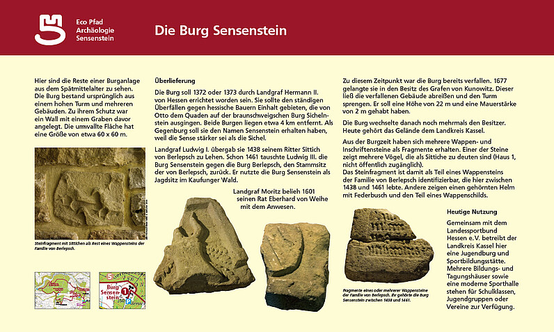 Tafel "Die Burg Sensenstein" Tafel "Die Burg Sensenstein"