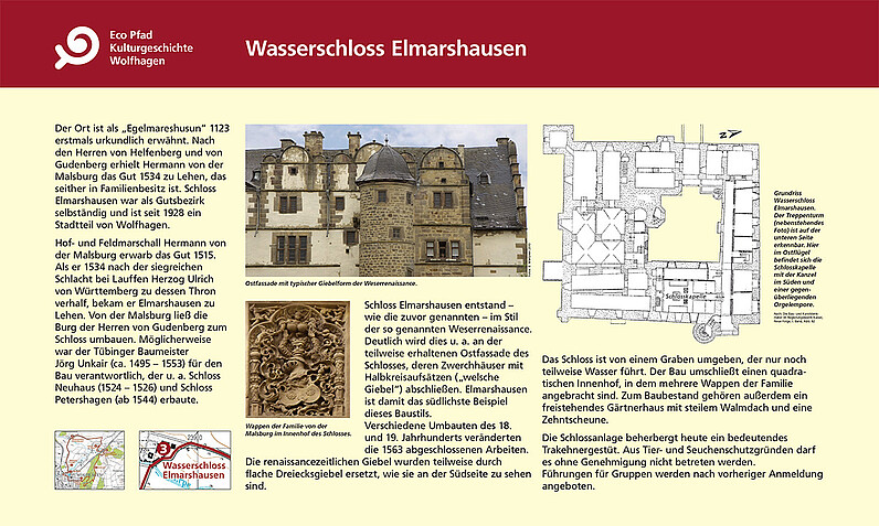 Tafel "Wasserschloss Elmarshausen"