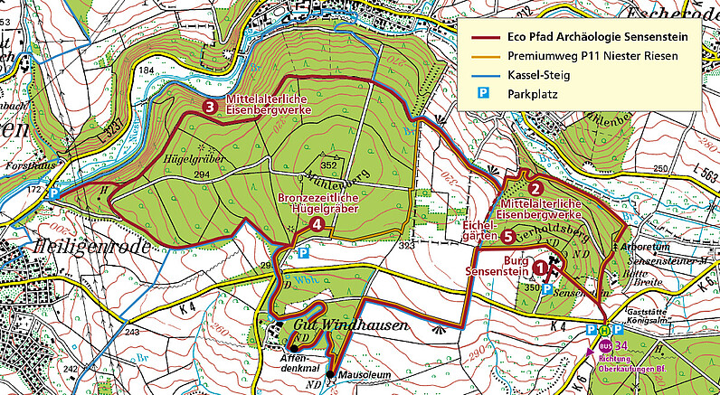 Plan Eco Pfad Archäologie Sensenstein