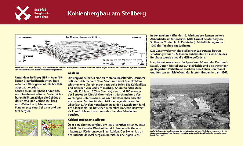 Tafel Kohlenbergbau am Stellberg