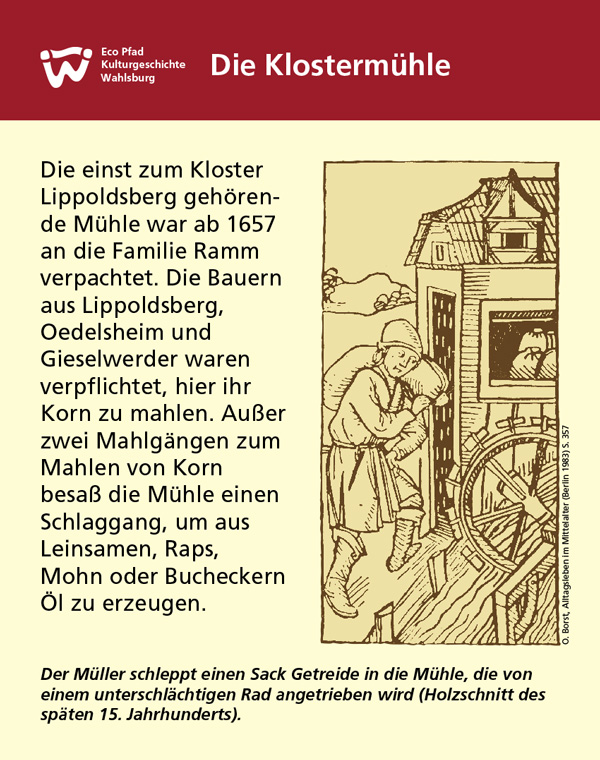 Tafel "Die Klostermühle in Lippoldsberg"